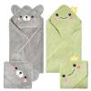 Anforlin Hooded Baby Towels, 2-Pack Baby Towels 31.5 * 31.5 inch Ultra Absorbent Soft Thick Baby Bath Essentials 0-4 Years Toddler Bath Towel Baby Beach Towel as Best Gift for Newborn Boy and Girl view 1