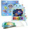 Craft Trendy Magnetic Drawing Board with Bead and Insert Card - Dinosaur Magnetic Dot Art Toys Classroom Must Haves - Magnetic Dots Board for Kids - 20 Cards Included view 1