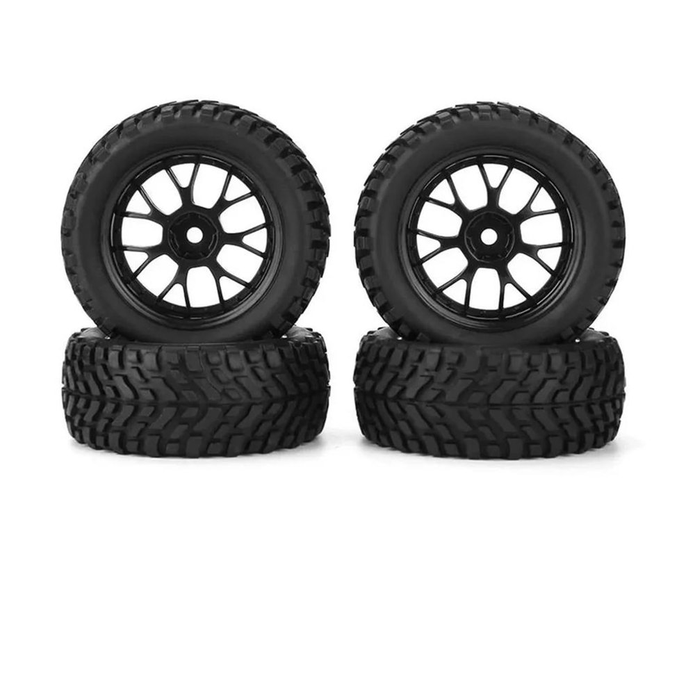 VBCERSDZ RC Wheel Tire Compatible with HSP for HIMOTO for HPI 4 PCS Set 1:10 RC Car Rubber Tire Off-Road Vehicle Pull Car Flat Running Wheel Tire Wheel Road Car