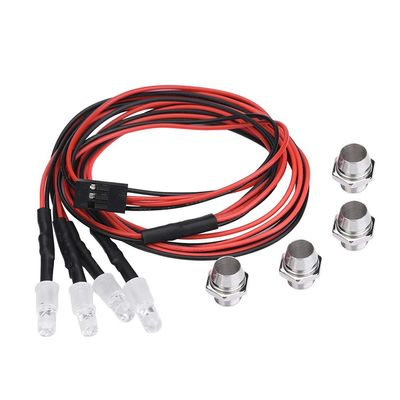 equlup RC Headlight Accessory, 4PCS 5mm Headlights RC Accessory LED Lights Light Stop Lamp LED Light Kit for Model Drift Car Vehicle (No. 5 Light red Light)