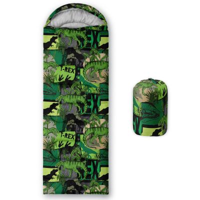 AILONEN Dinosaur Sleeping Bag,3 Season Warm and Cool Weather,Lightweight,Waterproof,Green Leaves Print Dinosaur Sleeping Bag for Boys Girls Kids Adults,Traveling,Outdoors