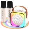 RANPHYKX Mini Karaoke Machine for Kids Adults, Portable Bluetooth Speaker with 2 Wireless Microphones, Birthday Toys for Girls Ages 4 5 6 7 8 9 10 11 12+ Years Old Toddler view 1