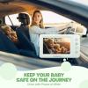 Chuanganzhuo Baby Car Camera with Advanced Night Vision, AHD 1080P 5inch IPS Full View Car Baby Monitor, Carseat Camera for Kids Infants Rear Facing Mirror, USB Powered, 5inch Light Green view 2