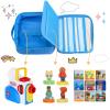Taladad Carrying Case Compatible with Little Tikes Story Dream Machine Books Starter Set,Portable Storage Bag with Handle for Storytime,Little Golden Book,Little Puppy Character (Blue) view 2