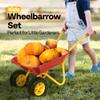 VIVOHOME Kids Wheelbarrow Children Garden cart with Toddler Gardening Tool Set Child Wheel Barrel Outdoor Indoor Toys Gift Red view 2