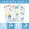 124pcs Two the Moon Birthday Party Supplies - Outer Space Two Party Plates Napkins Cups Forks Tablecloths Space Astronaut Banner Hanging Swirls for Boys 2nd Birthday Decorations(20 Guests) view 3