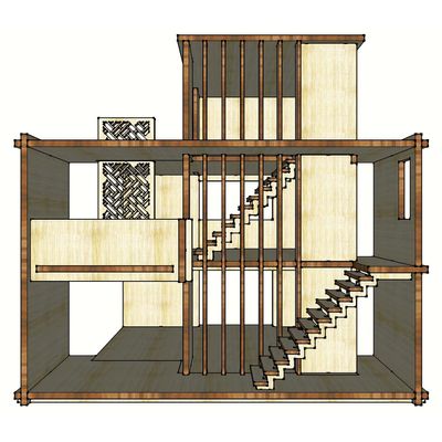 1:24 Miniature Double Layer House, Wooden Dollhouse, Diy Kit
