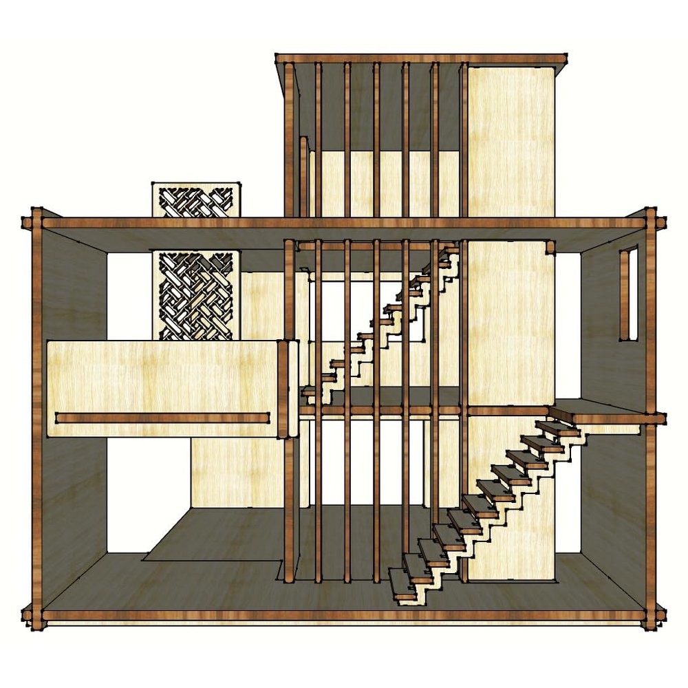 1:24 Miniature Double Layer House, Wooden Dollhouse, Diy Kit