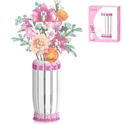 aphpaio Vase for 10347 10280 10328 10342 Flower Bouquet Building Decoration Set and Artificial Flowers, for Valentines Day for Her and Girls Adults, Vase Only
