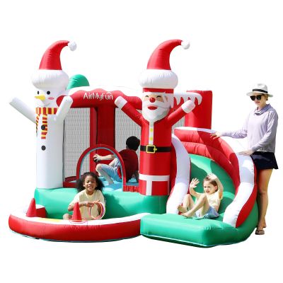 AirMyFun Christmas Theme Inflatable Bounce House, Independent Fan Rapid Expansion - Holiday Fun Magic, let Joy Jump into the House!