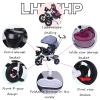 5-in-1 Kids Tricycle Tricycle for Toddlers 1-3 Toddler Tricycle W/Parent Handle-5-Point Seatbelt-Removable Canopy-Foldable - Wheel Brakes,Tricycle Stroller with a Weight Capacity of up to 66 lbs view 4