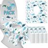 Disposable Toilet Seat Covers for Kids & Adults,Protect from Public Toilets While Potty Training or Travel - Extra Large, Waterproof, Portable -Blue Dinosaur (40pack view 1