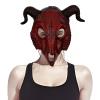 TINAYAUE Unisex Goat Skull Mask PU Devil Horns Mask Scary Halloween Masks for Women Men Lifelike Sheep Face Carnival Animal Theme Party Cosplay Props Performance Demon Costume Accessories view 2