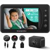 5'' Baby Car Camera with NO.1 Night Vision, USB Powered, Mirror/Normal Mode, 1080P IPS Crystal-Clear Car Baby Monitor With Brightness Setting & 3X Zoom, infant Backseat Camera, S100U, 5inch Black view 1