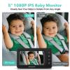 5'' Baby Car Camera with NO.1 Night Vision, USB Powered, Mirror/Normal Mode, 1080P IPS Crystal-Clear Car Baby Monitor With Brightness Setting & 3X Zoom, infant Backseat Camera, S100U, 5inch Black view 2