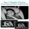 5'' Baby Car Camera with NO.1 Night Vision, USB Powered, Mirror/Normal Mode, 1080P IPS Crystal-Clear Car Baby Monitor With Brightness Setting & 3X Zoom, infant Backseat Camera, S100U, 5inch Black view 3