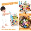 Wooden Baby Walker | Baby Push Walker with 9-in-1 Activity Cube, Sit to Stand Learning Walker Toy with Wheels for Boys Girls, Montessori Activity Center Walker, Adjustable Speed & Height view 3