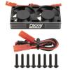 DKKY RC Motor Cooling Fan Heatsink 30mm Dual Fan for ARRMA Axial Traxxas 1/6 1/8 1/10 RC Crawler Car 3650 550 3660 4274 4068 4268 Motor (Black) view 1