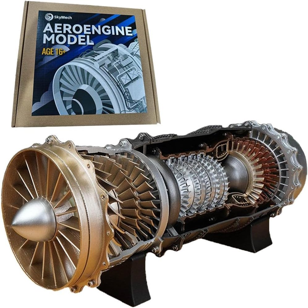 1/20 WS-15 Turbofan Frighter Engine Model, DIY Assembly Small Engine Jet Engine, Physical Science Experiment Kit for Adults (150+ PCS)