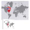 Puerto Rico Flag World Map Puzzle for Adults Wooden Jigsaw Puzzles for Wall Art view 1