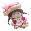 niannyyhouse 20cm Plush Doll Clothes Red White Bunny Hat Dress Apron Pants Accessories 8in Doll Dressup view 4