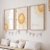 3 Pieces Sun Here Comes The Sun Little Darling Posters Prints Canvas Painting Modular Pictures Framed Artwork for Girl Nursery Baby Room Bedroom Decor No Frame view 1