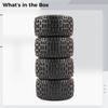 4-Pack All-Terrain 1/16 Rc Tires, Anti-Slip Rc Truck Wheels, Plastic Construction, Compatible with 12Mm Adapter, Suitable for 1/14, 1/16, 1/18 Scale Rc Vehicles view 3