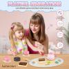 Wooden Tea Party Set Princess Toys and Wooden Cookie Play Food Set Toy view 4