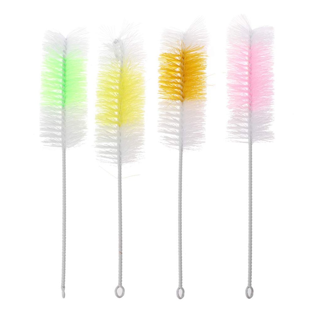 2pack Removable Nylon Baby Cup Bottle Brush with Handle Kitchen Tool Bottle Brush for Cup Random Color