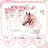120PCS Cowgirl Horse Birthday Party Supplies Pink Western Horse Party Decorations for Girls Plates Napkins Party Supplies Serves 20 Guests view 4