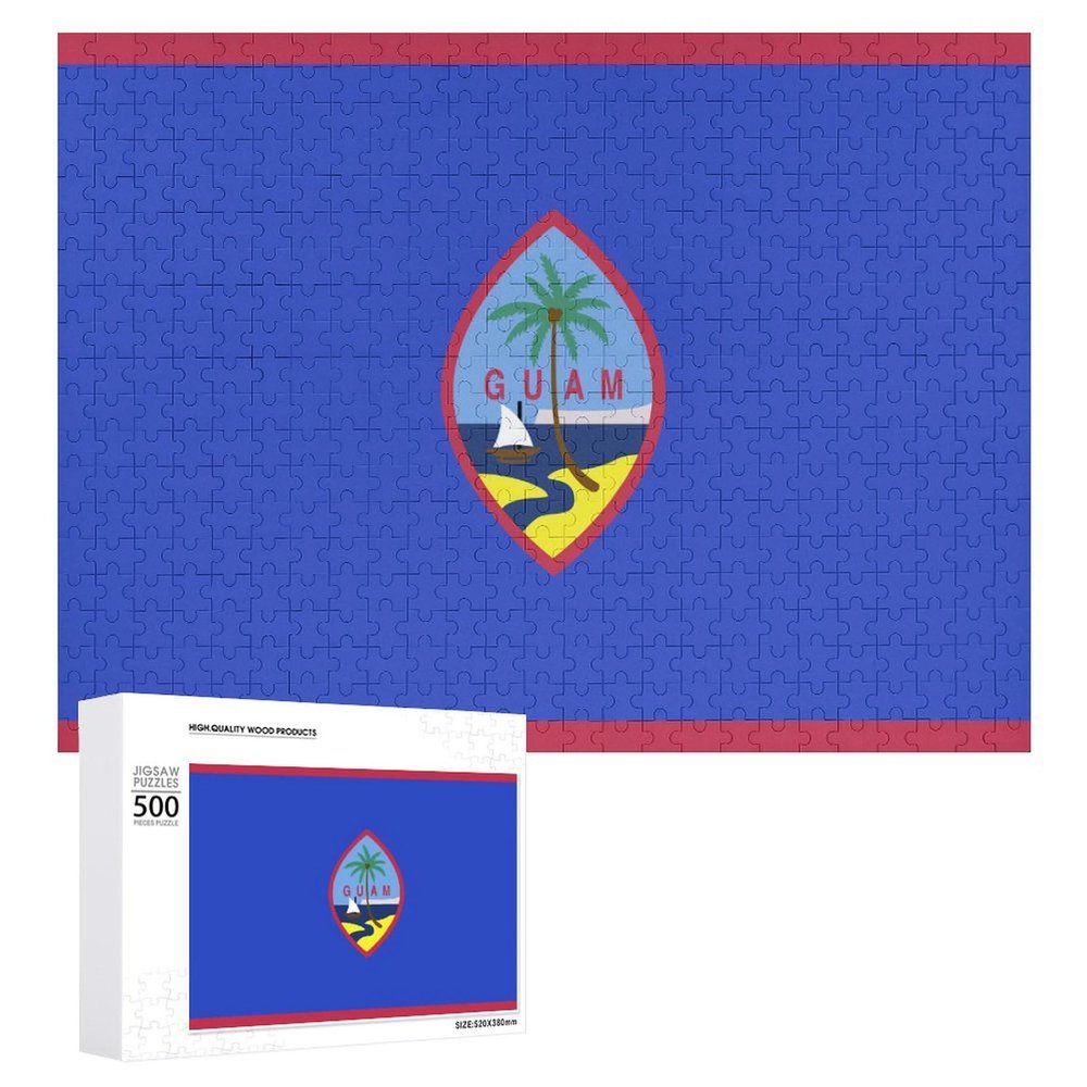 Guam Flag Puzzle for Adults Wooden Jigsaw Puzzles for Wall Art