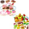 Wooden Tea Party Set Princess Toys and Wooden Cutting Fruit Play Food Set Toy view 1