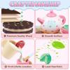 Wooden Tea Party Set Princess Toys and Wooden Cutting Fruit Play Food Set Toy view 2