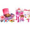AugToy Girls BBQ Grill Playset & Toddler Vanity Magic Makeup Set Table view 1