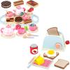 Wooden Tea Party Set Princess Toys and Wooden Toaster Play Kitchen Accessories Toys view 1