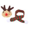 Bearded Dragon Costume, Hamster Clothes Christmas Costume Adjustable Straw Elk Hat and Scarf Bearded Dragon Clothes for Holiday Party Photos (Large hat) view 3