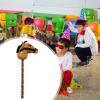Luwecf Stick Horse with Sound Effects Fun Sturdy Pretend Play Music Stick Animal Hobby Horse for Boys Girls 3 Years+ Kids Children, Light Brown B view 3