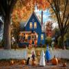Halloween Jigsaw Puzzles for Adults 200 Pieces Fall Halloween Horror Haunted Mansion House,Pumpkin,Skeleton,Ghost Grave,Witch Theme Puzzle view 1