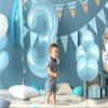 40 Inch Light Blue Number 3 with Latex Balloons, Big Large Foil Number Balloons for Kids 3rd Birthday Party Decorations Boys Cute Baby Shower Supplies Anniversary Celebration view 2