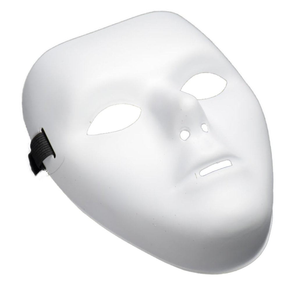Hperu White Mask Therian Mask Halloween Face Mask Diy Full Face Mask Costume Masquerade Masks For Party Cosplay,White Mask Halloween