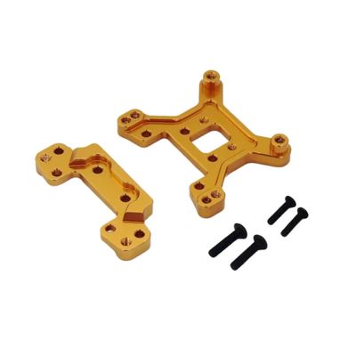 HLSONHENGM for WLtoys 124016 124018 1/12 RC 4WD Metal Upgrade Parts for Remote Control car Rear and Rear Shock Racks(Yellow)