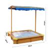 KGXUELING Wooden Sandbox, Covered Sand Playset Outdoor, with Adjustable Canopy Shade, Aged 3-8 Years Old, for Backyard, Beach Sand Pit view 2