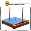 KGXUELING Wooden Sandbox, Covered Sand Playset Outdoor, with Adjustable Canopy Shade, Aged 3-8 Years Old, for Backyard, Beach Sand Pit view 3