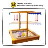 KGXUELING Wooden Sandbox, Covered Sand Playset Outdoor, with Adjustable Canopy Shade, Aged 3-8 Years Old, for Backyard, Beach Sand Pit view 4