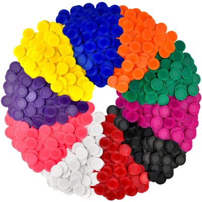 Coopay 4000 Pieces 10 Colors Plastic Poker Chips, 1 Inch Bingo Chips Bulk Learning Counters Disks Poker Card Game, Counting Markers for Math Practice, Game Tokens and Teaching Rewards, 25 mm