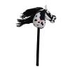 Stick Horse Horse Riding Stick, Sturdy Halloween with Sound Effects Hobby Horse Riding Toy for Boys Girls, Black White view 1