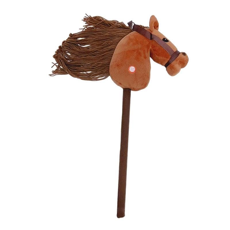 Stick Horse Horse Riding Stick, Sturdy Halloween with Sound Effects Hobby Horse Riding Toy for Boys Girls, Brown