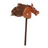 Stick Horse Horse Riding Stick, Sturdy Halloween with Sound Effects Hobby Horse Riding Toy for Boys Girls, Brown view 1