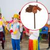 Stick Horse Horse Riding Stick, Sturdy Halloween with Sound Effects Hobby Horse Riding Toy for Boys Girls, Brown view 4