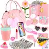 Play Purse for Little Girls Toddler, 35PCS Toddler Purse with Pretend Makeup for Kids, Girl Toys Princess Toy Includes Handbag, Phone, Kids Toy Purse Christmas Birthday Gift for Girls 3 4 5 6 7 8+ view 1